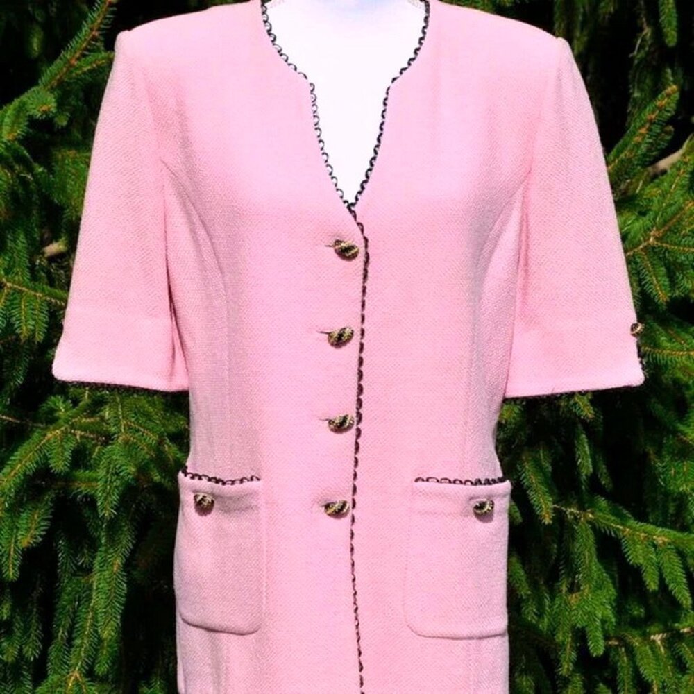 St John Pink Jacket with Black Trim